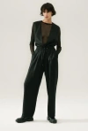 Silk Laundry Twill Slouch Pants Black In Black