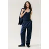 Silk Laundry Twill Slouch Pants Midnight In Midnight