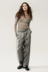Silk Laundry Twill Slouch Pants Moon Pinstripe In Moon Pinstripe