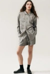 Silk Laundry Twill Slouch Shorts Moon Pinstripe In Moon Pinstripe