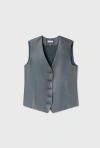 Silk Laundry Twill Vest Slate In Slate
