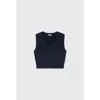 Silk Laundry V -neck Sweater Vest Azul Melange In Azul Melange