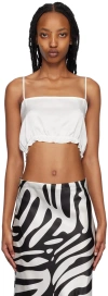 Silk Laundry White Cropped Camisole In 4681 Mist