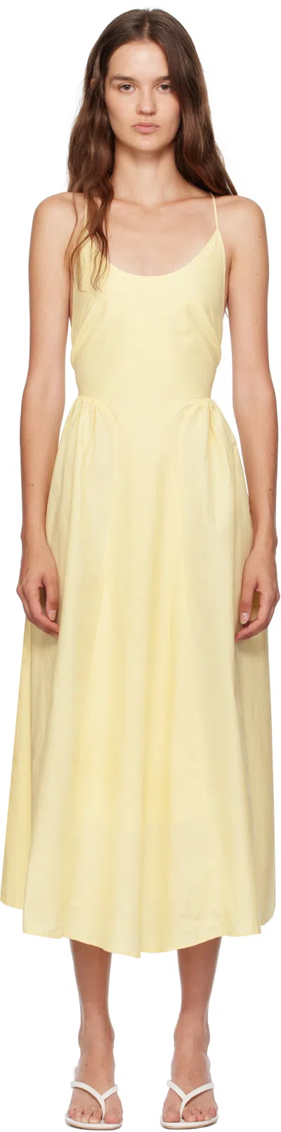 Silk Laundry Yellow Dive Midi Dress