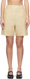 Silk Laundry Yellow Organza Boxer Shorts In Beige