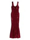 Silk Love & Lace Annabel Sequin Maxi Dress In Red