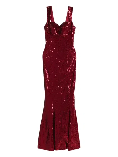 Silk Love & Lace Annabel Sequin Maxi Dress In Red