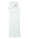Silk Love & Lace Bow-embellished Cape Dress