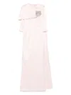 Silk Love & Lace Bow-embellished Cape Dress