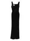 Silk Love & Lace Evelyn Corset Maxi Dress In Black