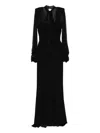 Silk Love & Lace Margot Long-sleeve Maxi Dress In Black