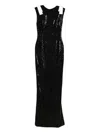 Silk Love & Lace Ofelia Sequin Maxi Dress In Black
