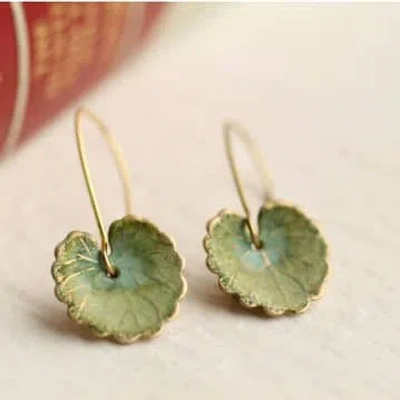 Silk Purse, Sow's Ear Earrings Clover Leaf Willow Green