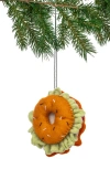 Silk Road Bazaar Bagel Felted Wool Ornament In Orange