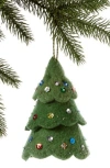 Silk Road Bazaar Christmas Tree Felted Wool Ornament In Green