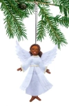 Silk Road Bazaar Handmade Angel Felted Wool Ornament In White