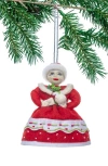 Silk Road Bazaar Handmade Mrs. Clause Felted Wool Ornament In Red