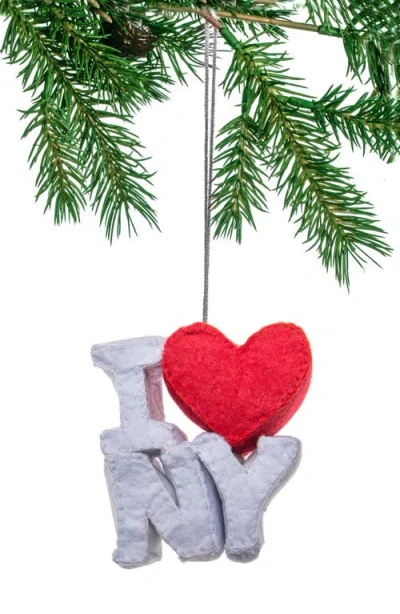 Silk Road Bazaar Handmade New York Felted Wool Ornament In White