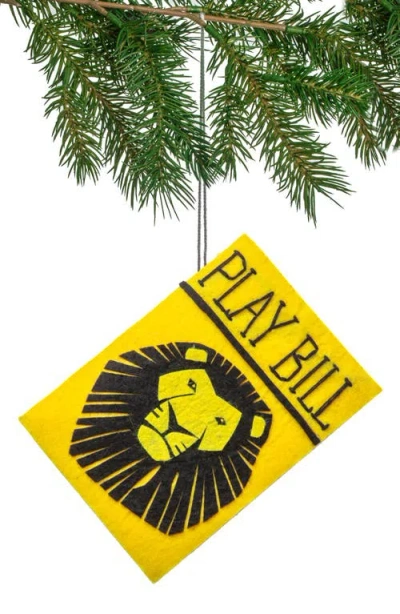 Silk Road Bazaar Handmade Playbill Felted Wool Ornament In Yellow