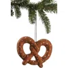 Silk Road Bazaar Pretzel Felted Wool Ornament In Brown