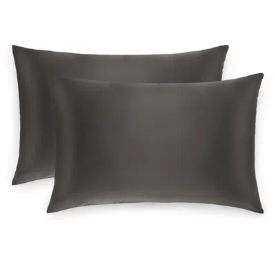 Silk Works Grey King Size  Pillowcase Set