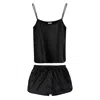 Silk Works London Women's Silk Works Cami & Shorts Pyjama Set - Black In Black