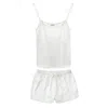 Silk Works London Women's White Silk Works Cami & Shorts Pyjama Set - Ivory In White