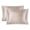 Silk Works Neutrals Lucinda Oxford Set Of Two  Pillowcases- Caramel In Brown