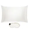 Silk Works White Ivory Mulberry Silk Pillowcase And Eye Mask Set In White
