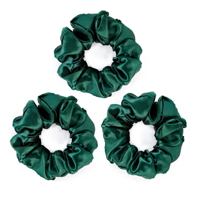Silk Works Women's Emerald Green Large  Scrunchies
