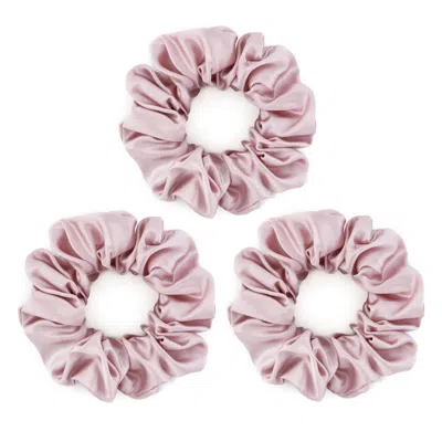 Silk Works Women's Rose Quartz Pink  Large Scrunchies