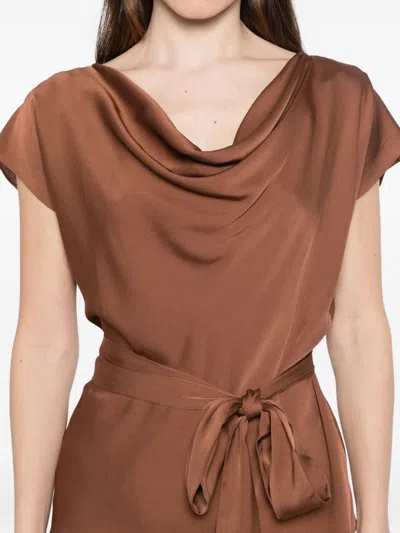 Silk95 Five Mizner Silk Top In Marrone Chiaro