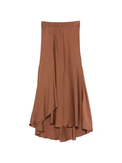 Silk95 Five Sirene Silk Skirt In Marrone Chiaro