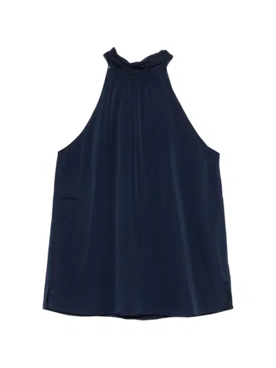 Silk95 Five Villette Silk Top In Blu Scuro