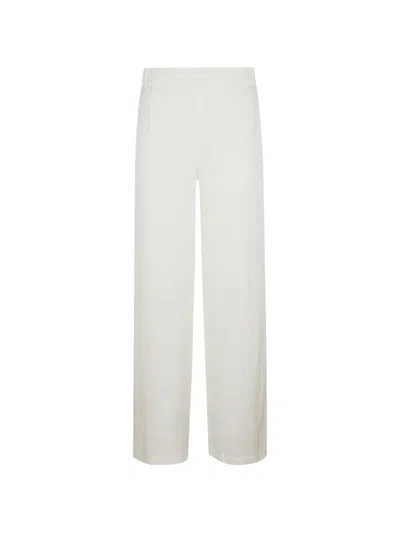 Silk95five Amalfi Elasticated-waistband Wide-leg Trousers In White