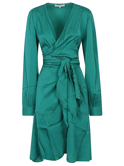 Silk95five Ananda Silk Short Dress In Green