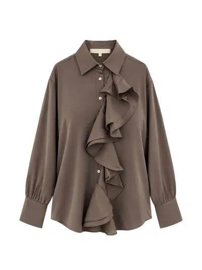 Silk95five Bordeaux Blouse In Brown
