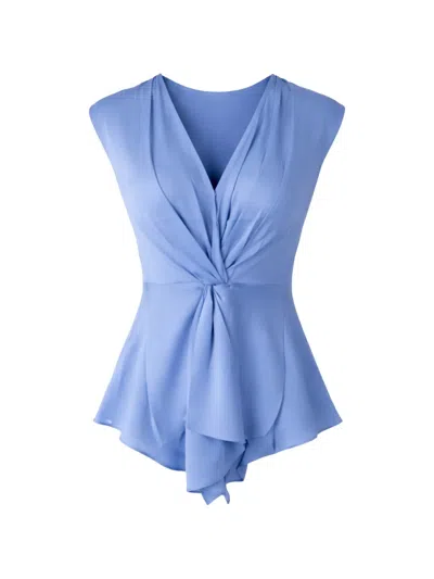 Silk95five Ceres V-neck Top In Blue
