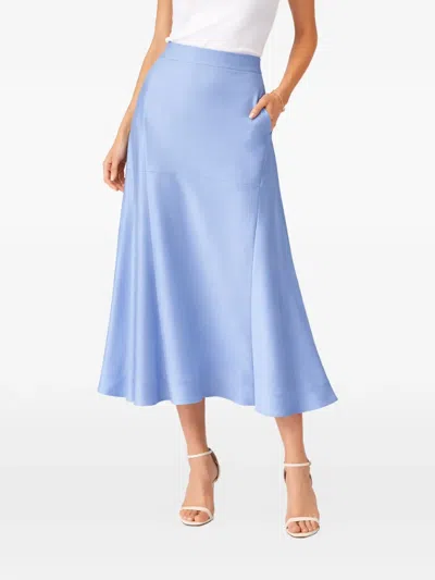 Silk95five Chamonix Flared Midi Skirt In Blue