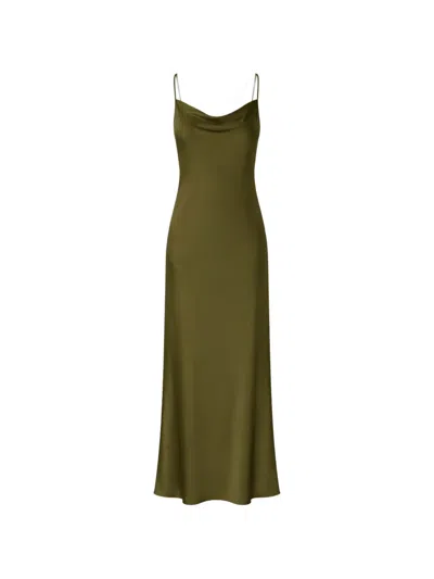 Silk95five Cowl-neck Maxi Dress In Green