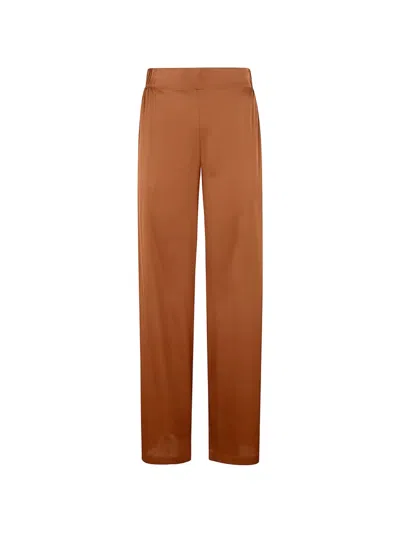 Silk95five Elasticated-waistband Wide-leg Trousers In Brown