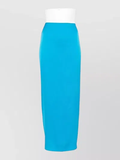 Silk95five French Tie High Waist Maxi Skirt In Blue