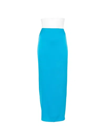 Silk95five French Tie Silk Skirt In Blue