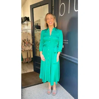 Silk95five Lille Silk Dress In Holiday Green
