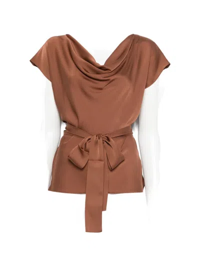 Silk95five Mizner Silk Top In Brown