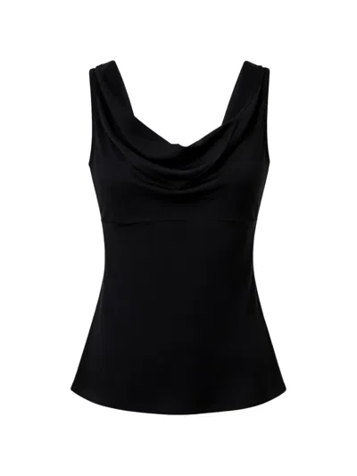 Silk95five Paris Cowl-neck Sleeveless Top In Black