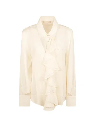 Silk95five Ruffled Long-sleeve Shirt In Neutral