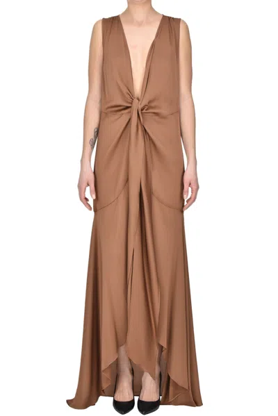 Silk95five Silk Wrapdress In Brown