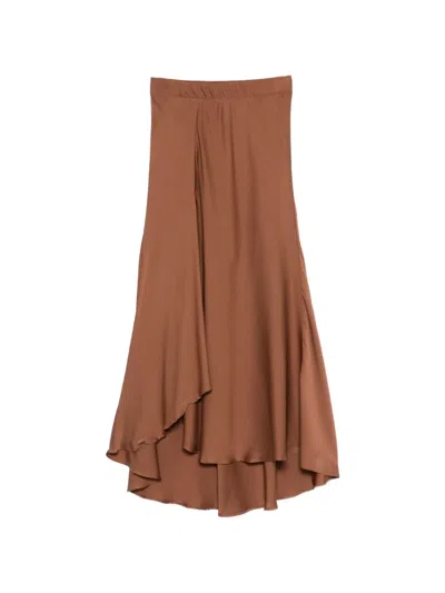 Silk95five Sirene Silk Skirt In Brown