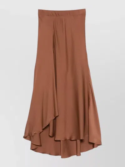 Silk95five Sirene Skirt Set Asymmetric Halter Draped In Brown